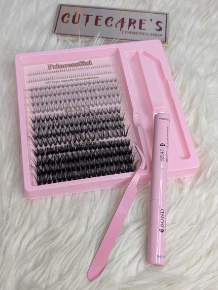 PrincessSisi DIY Eyelash Extension Kit (Lash Clusters + Bond + Seal)